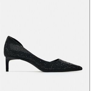 Zara rhinestone kitten heel D’Orsay pumps, NWT